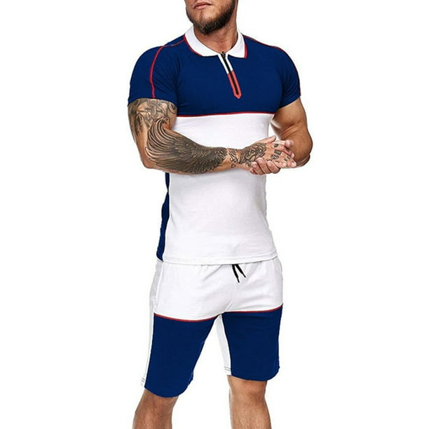 Mens Tracksuit Set Matching Shirt Shorts Casual Jogging Sport Suit Gym Workout Mens Tracksuit Set Matching Shirt Shorts Casual Jogging Sport Suit Gym Workout